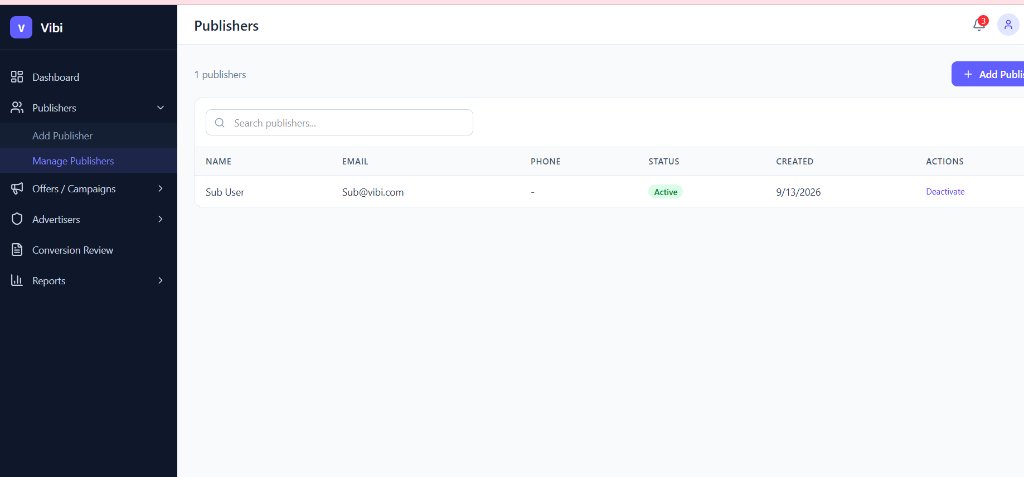 Vibi production interface