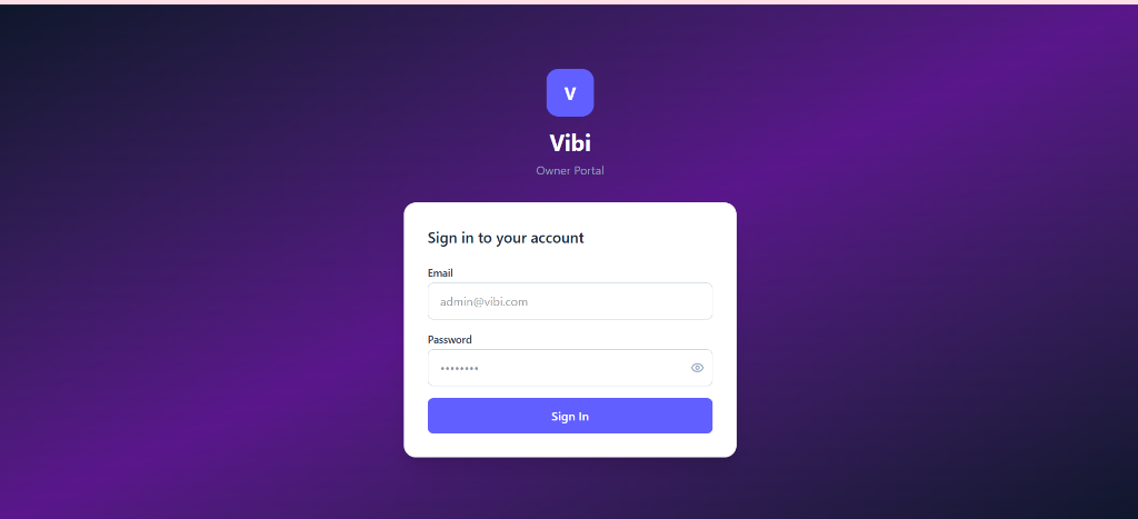 Vibi portal interface preview